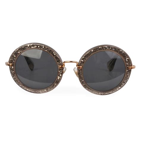 miu miu round sunglasses glitter|miu miu eyeglasses.